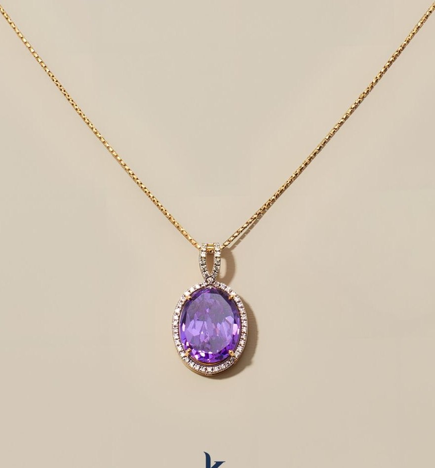 Amethyst Halo Pendant