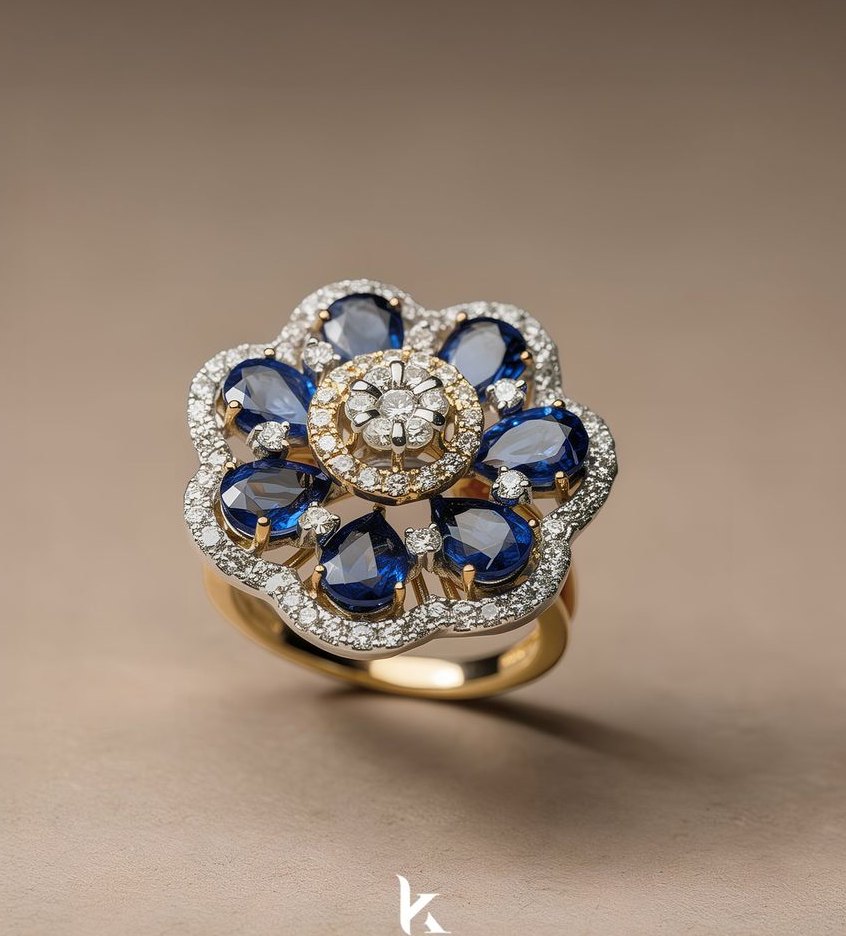 Sapphire Florale Ring